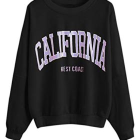 SheIn Womens Crewneck Letter Print Sweatshirt Pullover Top 0