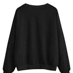 SheIn Womens Crewneck Letter Print Sweatshirt Pullover Top 0 0