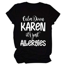 Womens Saying T Shirts Calm Down Karen Tee Casual Short Sleeve Tops Funny Teen Girls Shirts 0