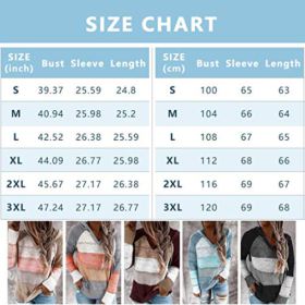 Womens Sweater Hollow Out Casual Long Sleeve Jumper Oversized V Neck Striped Pullover Knitted Hoodies Sweatshirt 0 3