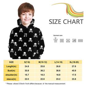 FUN DOGE Pullover Hoodie Skull Crossbones Black Sweatshirt Outer Wear Soft with Big Pockets for Boys Girls Teen Agers 0 1