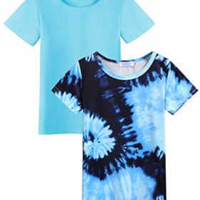 Arshiner Kids 2 Pack Short Sleeve Tees Girls Cotton Tees 2pcs Shirt for Tie Dye 0