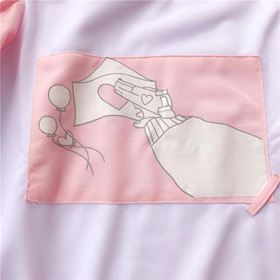 Packitcute Cute Sweet Cold Shoulder Mini Dress for Teen Girls Casual Long Sleeve Dresses Pink White 0 4