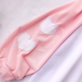 Packitcute Cute Sweet Cold Shoulder Mini Dress for Teen Girls Casual Long Sleeve Dresses Pink White 0 5