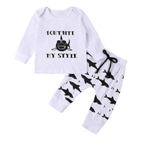 Toddler Baby Boys Shark Clothes Long Sleeve Tops T Shirt Pants Outfits Set 0 0