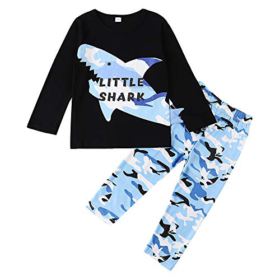 Toddler Baby Boys Shark Clothes Long Sleeve Tops T Shirt Pants Outfits Set 0 1