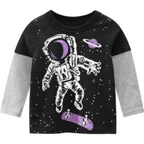 Eocom Little Boys Long Sleeve T Shirt Winter Cotton Clothes Kids Baby Toddler Crewneck Basic Active Casual Tops Tees Shirts 0