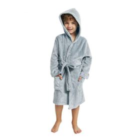 VGRIN Boys Fleece Bathrobe Hooded Toddler Robe Soft Night Dressing Gown Sleepwear for Boys 0