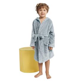 VGRIN Boys Fleece Bathrobe Hooded Toddler Robe Soft Night Dressing Gown Sleepwear for Boys 0 0