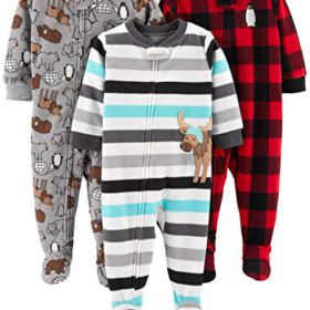 Simple Joys by Carters Baby and Toddler Boys 3 Pack Loose Fit Fleece Footed Pajamas 0