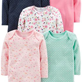 Simple Joys by Carters Baby Girls 5 Pack Long Sleeve Bodysuit 0 1