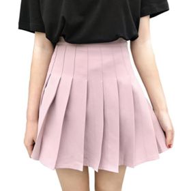 Hoerev Women Girls Short High Waist Pleated Skater Tennis School Skirt 0 1