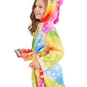 Doctor Unicorn Soft Unicorn Hooded Bathrobe Sleepwear Unicorn Gifts for Girls 0 1