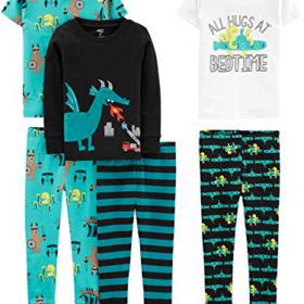 Simple Joys by Carters Baby Little Kid and Toddler Boys 6 Piece Snug Fit Cotton Pajama Set 0