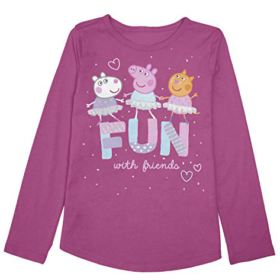 Leaping Beans Women 4-12 Peppa Enjoyable with Mates Graphic Tee
