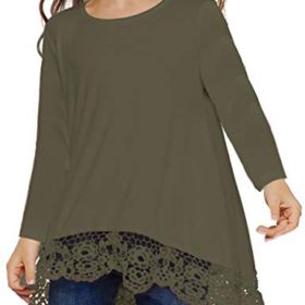 Arshiner Girls Casual Tunic Tops Long Sleeve Loose Soft Blouse T Shirt for 4 13 Years 0