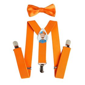 Blippi Kids Orange Suspenders and Bow Tie for Orange Size ToddlerChild 0