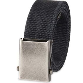 Columbia Mens Boys Military Web Belt Adjustable One Size Cotton Strap and Metal Plaque Buckle 0