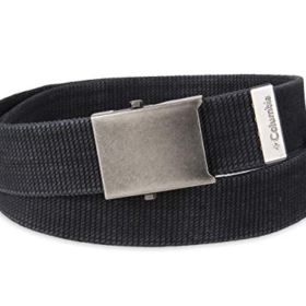 Columbia Mens Boys Military Web Belt Adjustable One Size Cotton Strap and Metal Plaque Buckle 0 0