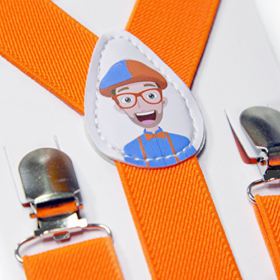 Blippi Kids Orange Suspenders and Bow Tie for Orange Size ToddlerChild 0 1