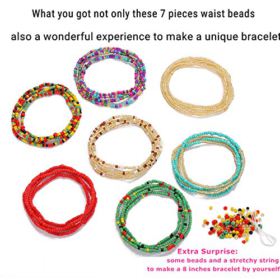 Waist Beads for Weight Loss Stretchy African Waist Beads for Women Belly Beads Chain Plus Size with String and Charms 0 0