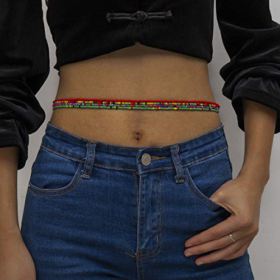 Waist Beads for Weight Loss Stretchy African Waist Beads for Women Belly Beads Chain Plus Size with String and Charms 0 1
