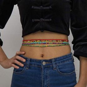 Waist Beads for Weight Loss Stretchy African Waist Beads for Women Belly Beads Chain Plus Size with String and Charms 0 2