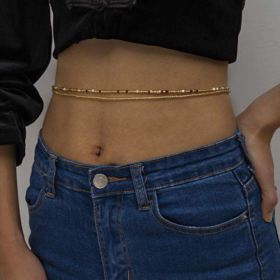 Waist Beads for Weight Loss Stretchy African Waist Beads for Women Belly Beads Chain Plus Size with String and Charms 0 3