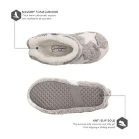 Jessica Simpson Kids Fuzzy Comfy Plush Memory Foam Star Booties Anti Slip House Slipper Shoe 0 1