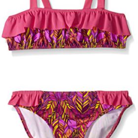 Jessica Simpson Girls Two Piece Ruffle Feather Bikini 0