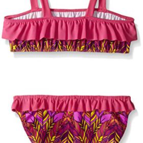 Jessica Simpson Girls Two Piece Ruffle Feather Bikini 0 0