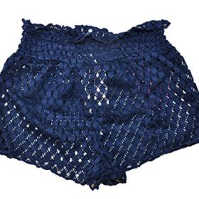 Jessica Simpson Little Ladies Navy Blue Eyelet Lace Swim Backside Cowl Up