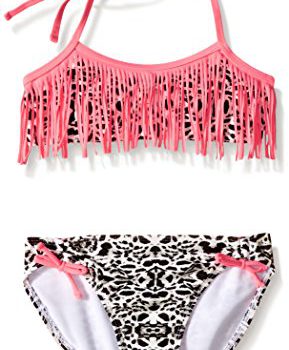 Jessica Simpson Ladies’ Two Piece Animal Print Fringe Bikini