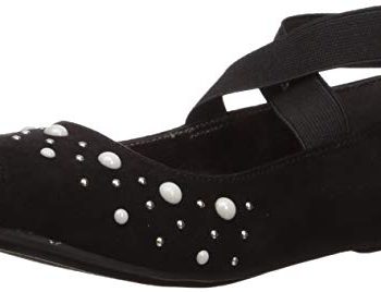 Jessica Simpson Women’ Misha Ballet Flat, Black, 4- Common US Huge Child