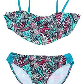 Jessica Simpson 2pc Multi Feathers Bikini Ladies, 10