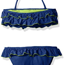 Jessica Simpson Girls Big Striped Ruffle Two Piece Bikini 0 0