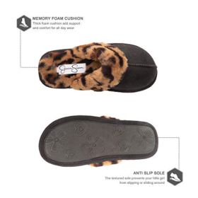 Jessica Simpson Girls Comfy Slippers Cute Faux Fur Slip on Shoes Memory Foam House Slipper 0 1