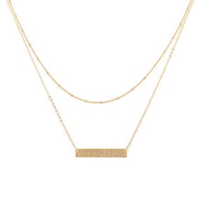 Mevecco Layered Heart Necklace Pendant Handmade 18k Gold Plated Dainty Gold Choker Arrow Bar Layering Long Necklace for Women 0 0