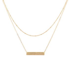 Mevecco Layered Heart Necklace Pendant Handmade 18k Gold Plated Dainty Gold Choker Arrow Bar Layering Long Necklace for Women 0 0