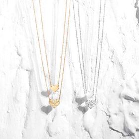 Mevecco Layered Heart Necklace Pendant Handmade 18k Gold Plated Dainty Gold Choker Arrow Bar Layering Long Necklace for Women 0 4