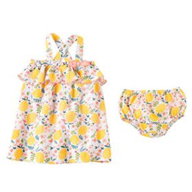 Mud Pie Baby Girls Lemon Floral Toddler Dress 0
