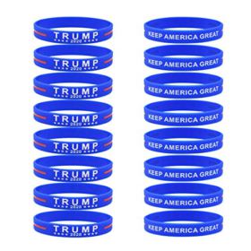 BESIACE 16 Pack Trump 2020 Bracelets Silicone Wristbands Inspirational Motivational Bangle 0 1