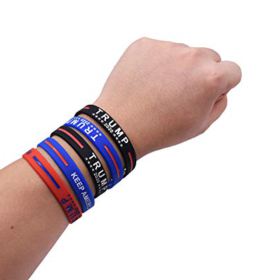 BESIACE 16 Pack Trump 2020 Bracelets Silicone Wristbands Inspirational Motivational Bangle 0 2