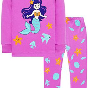shelry Pajamas for Girls Toddler Kids Shoes Pyjamas Children 4 Pack 4 Pieces Princess Sleepwear Pants Set 0 0