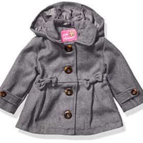 Pink Platinum Baby Girls Wool Coat with Cute Bow Applique 0