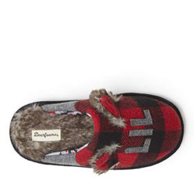 Dearfoams Kids Lil Bear Buffalo Plaid Scuff Slipper 0 1