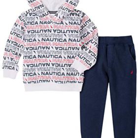 Nautica Baby Boys 2 Pieces Hooded Pullover Pants Set 0