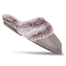 Jessica Simpson Womens Comfy Faux Fur House Slipper Scuff Memory Foam Slip on Anti skid Sole 0 2