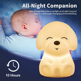 Night Light for Kids Cute Night Light Kawaii Dog Puppy Silicone Baby Nightlight for Children Baby and Toddler Perfect Holiday Gift Guide Idea for Birthday Christmas with Timer 0