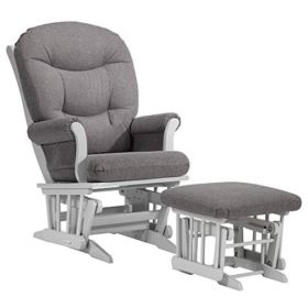 Dutailier Adele Glider Chair and Ottoman Set GreyDark Grey 0